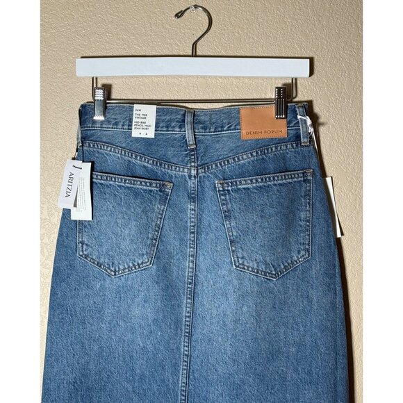 NWT Aritzia Denim Forum The 90's Vintage Mid-Rise Pencil Maxi Jean Skirt - Picture 9 of 9